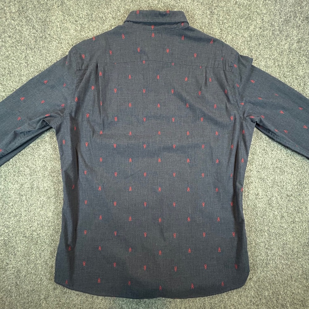 Sonoma Goods For Life Mens Button Down Shirt Lobster All‎ Over Print Blue Size L - Picture 3 of 10